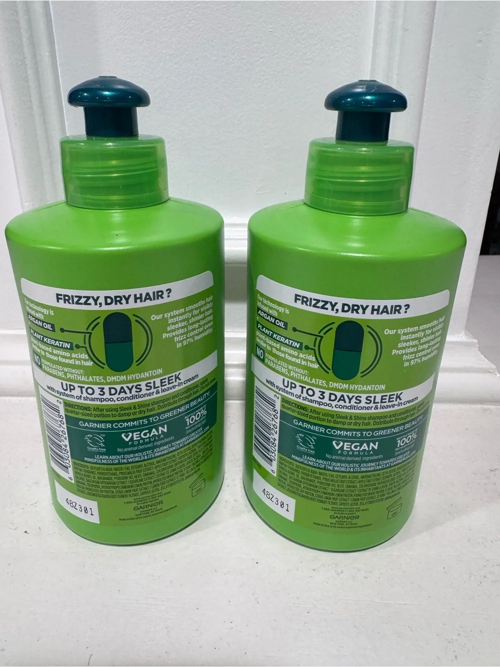 Garnier Fructis Sleek & Shine Leave-In Conditioner 2 bottles NEW
